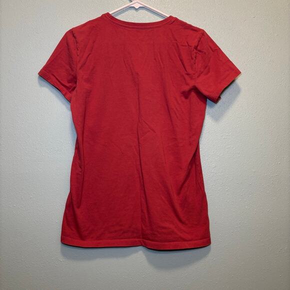 Women's Life is Good Red Blue White Heart Flag Short Sleeve Tee M - Picture 8 of 8